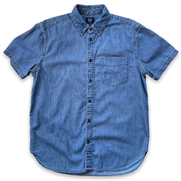 Chambray Shirt with Embroidered Palm Tree - Picture 2 of 8